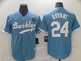 Men's Los Angeles Dodgers #24 Kobe Bryant Light Blue Throwback With KB Patch Cool Base Stitched Baseball Jersey,baseball caps,new era cap wholesale,wholesale hats